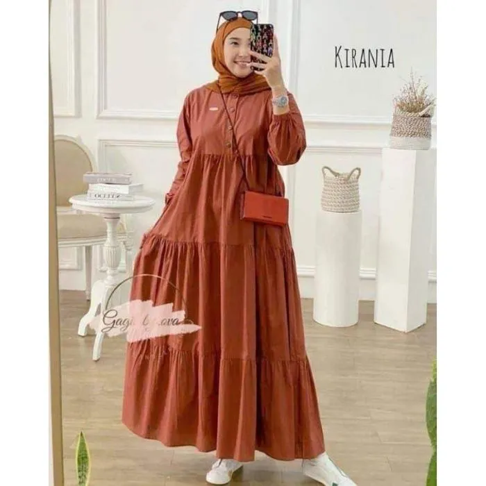 Kaftan Kirania warna Bata