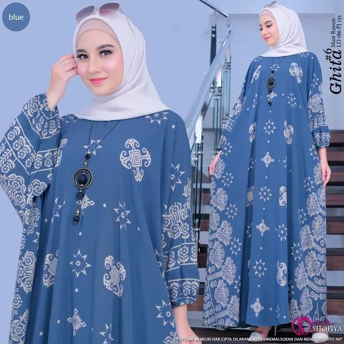 Kaftan Kunci warna Biru Muda