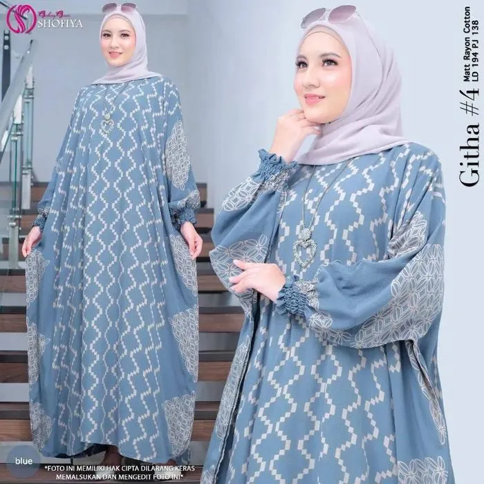 Kaftan Sonya warna Biru Muda