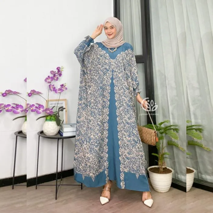 Kaftan Alexa warna Biru Muda