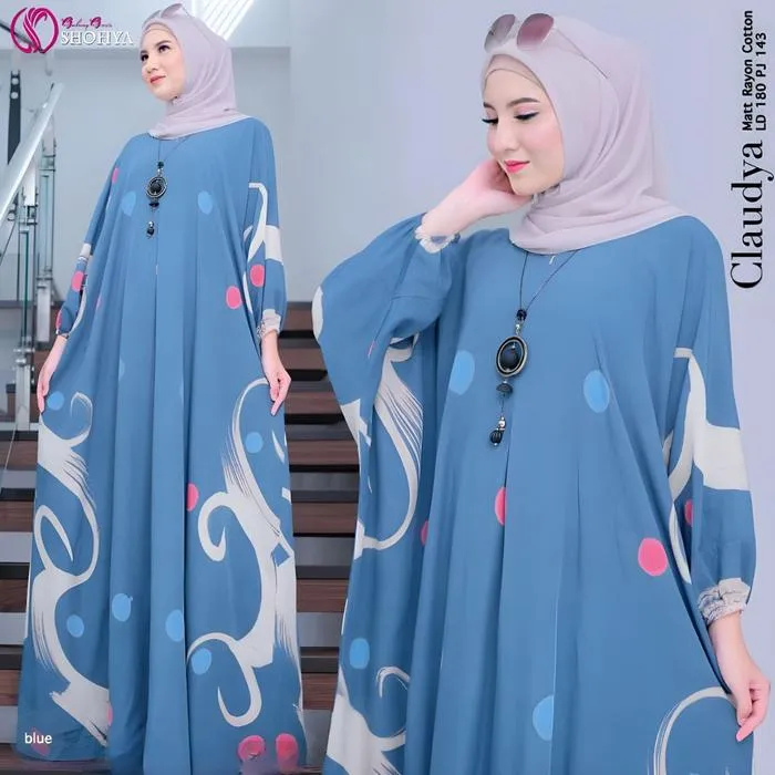 Kaftan Lato warna Biru Muda