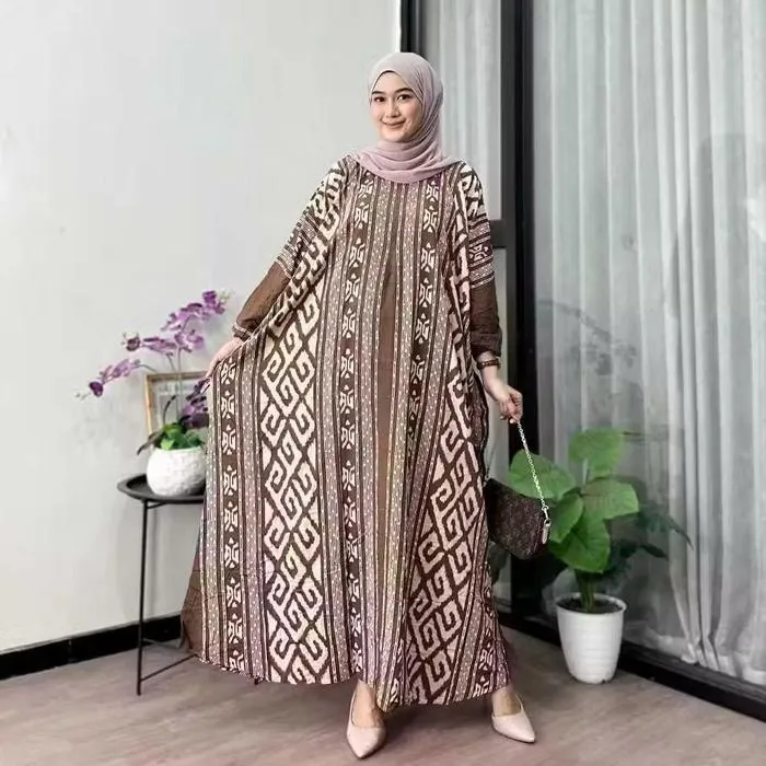 Kaftan Asmat warna Coklat Susu
