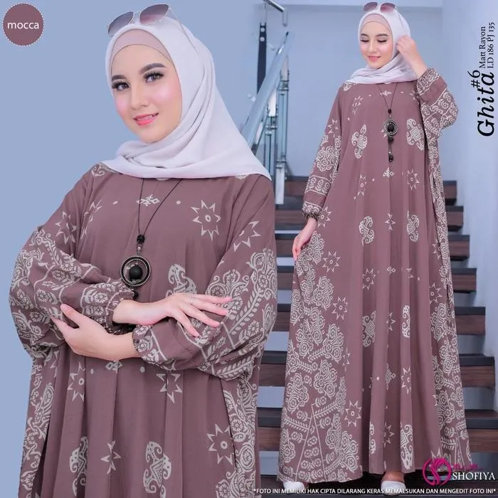Kaftan Kunci warna Coklat Susu