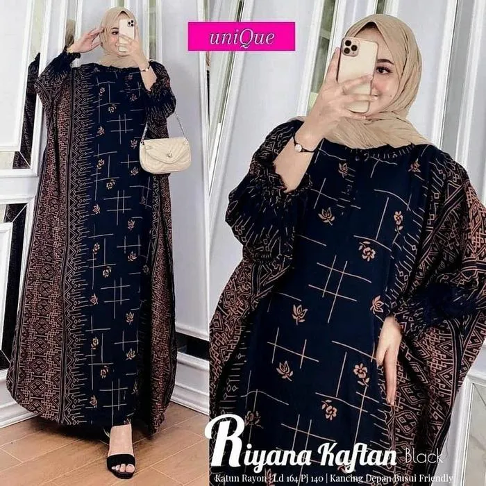 Kaftan Riyana warna Hitam