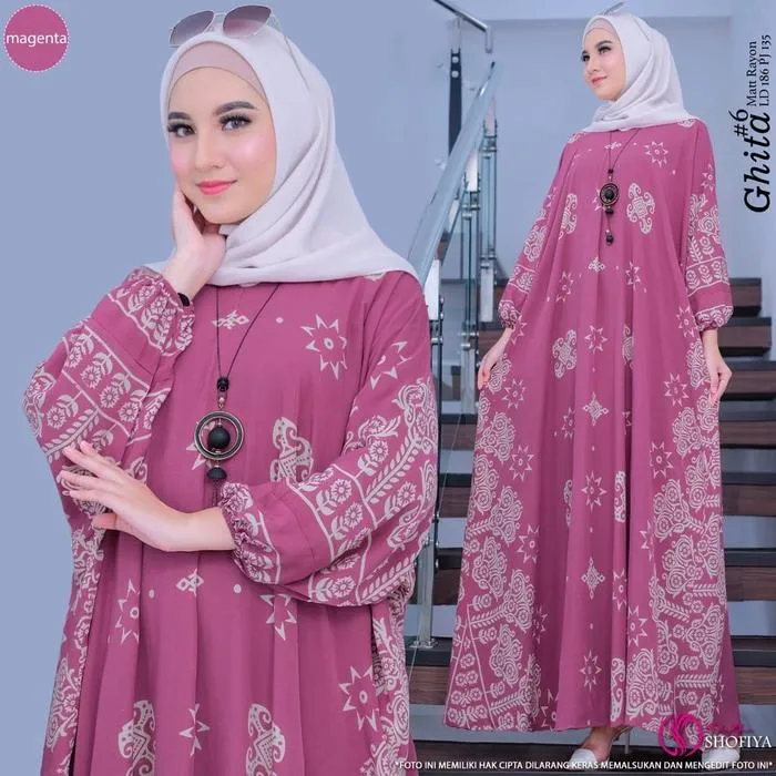 Kaftan Kunci warna Pink